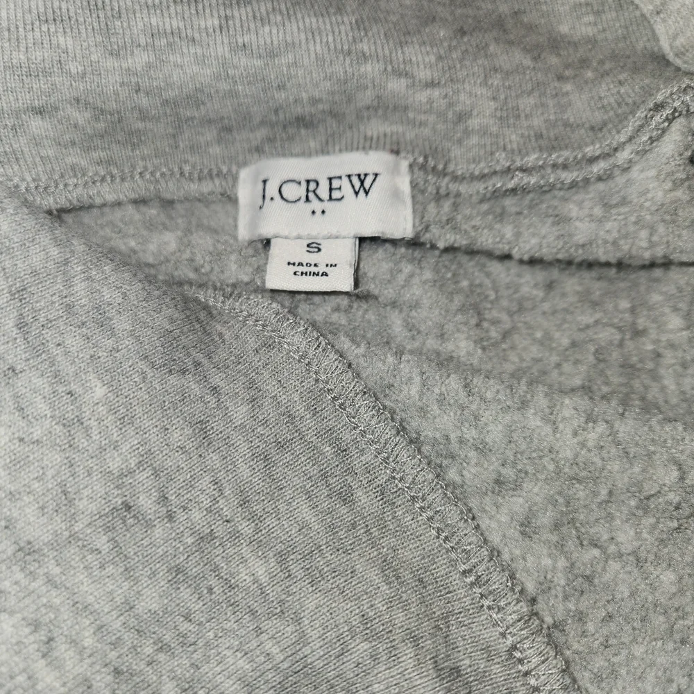 J. Crew Factory Light Gray Button Detail Mock Neck Sweatshirt Size S Super Soft